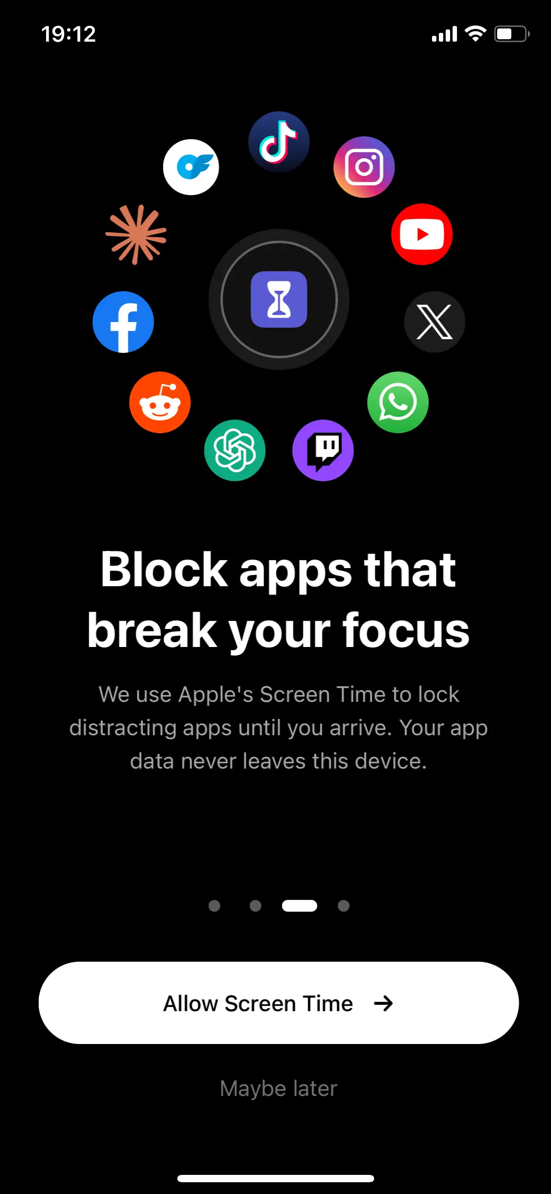 Focus Metro lock apps screen